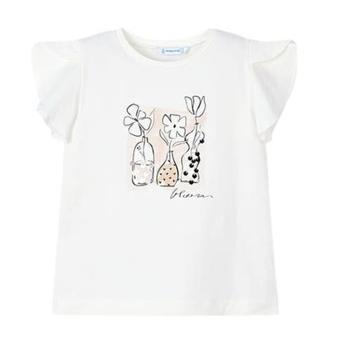 Flower Ruffle Applique T-Shirt (Toddler, Little Kid & Big Kid)