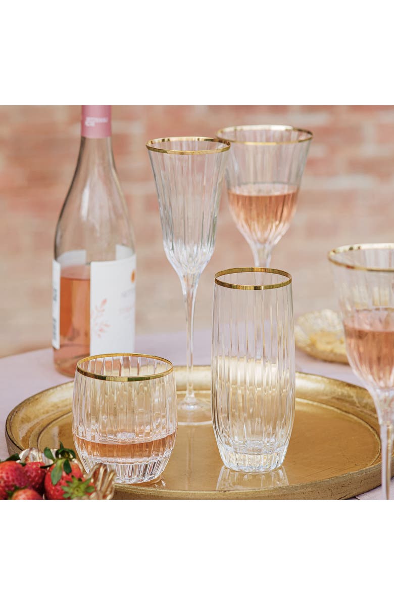 VIETRI Natalia Champagne Glass, Alternate, color, Gold