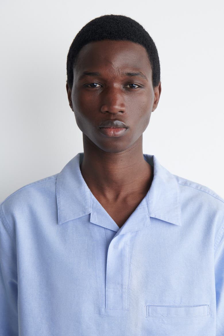 Oxford Cotton Popover Shirt, Alternate, color, LIGHT BLUE