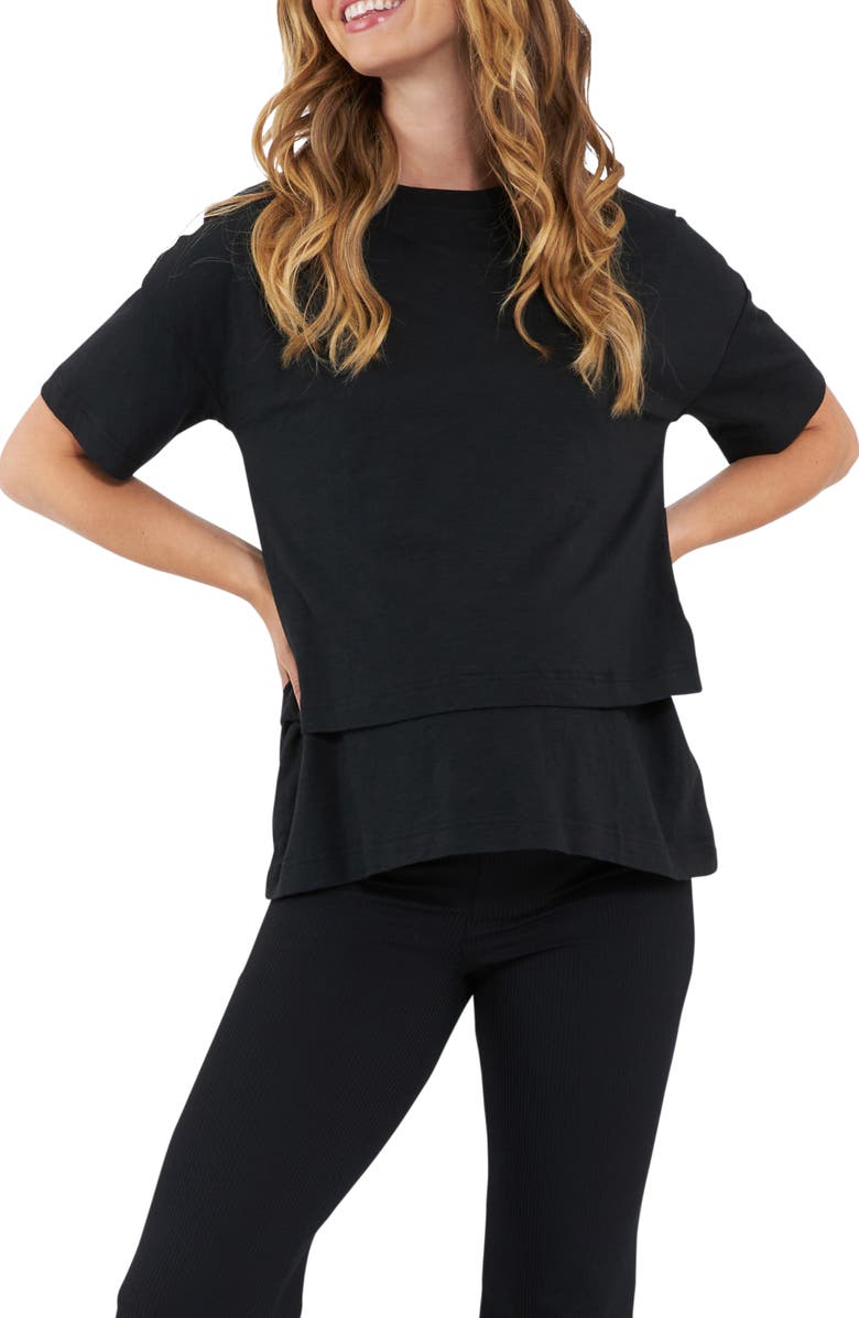 Ripe Maternity Claud Cotton Blend Maternity/Nursing T-Shirt, Main, color, 