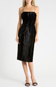 Helmut Lang Pony Faux Calf Hair Midi Dress