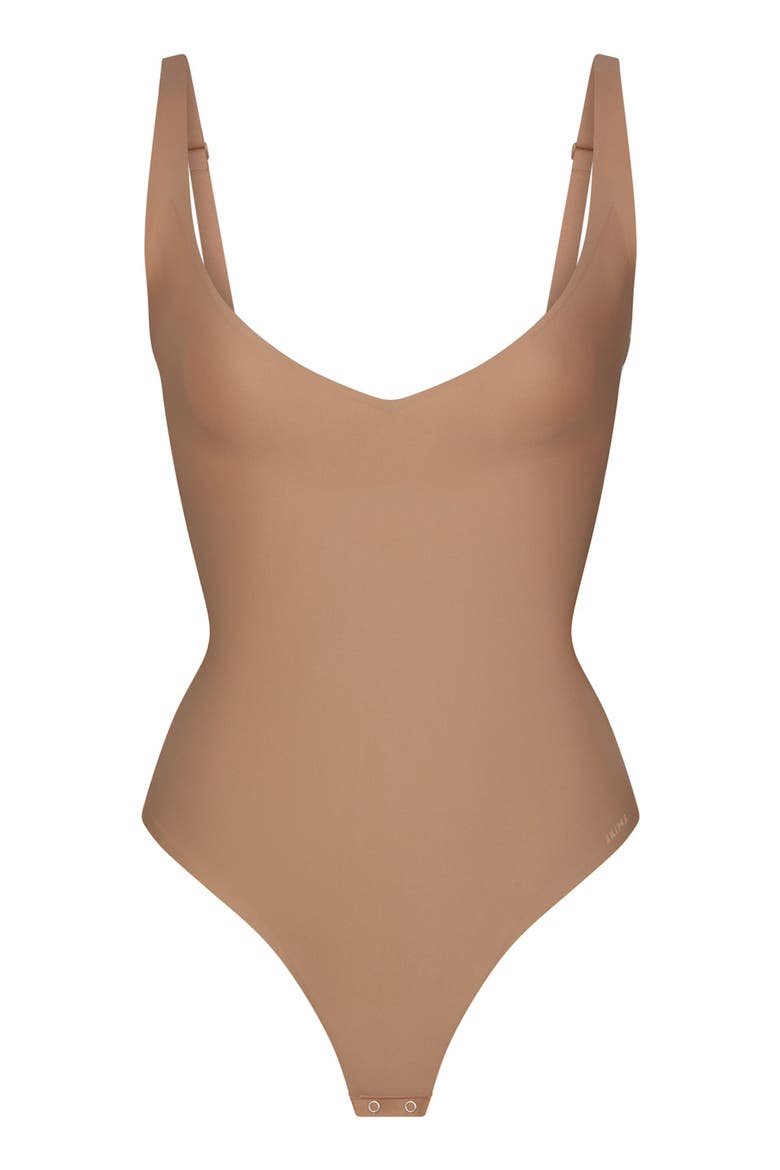 Body Core Sculpt Plunge Bodysuit, Alternate, color, SIENNA