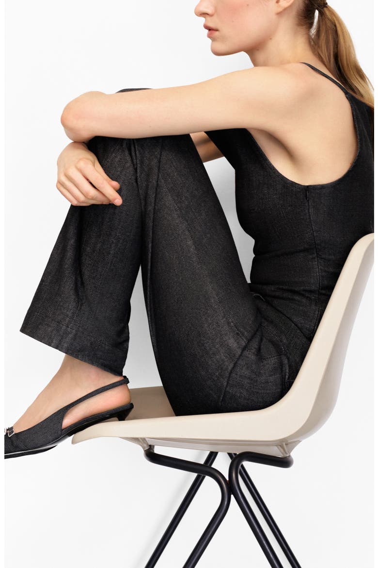 June Denim Bodysuit, Alternate, color, BLACK