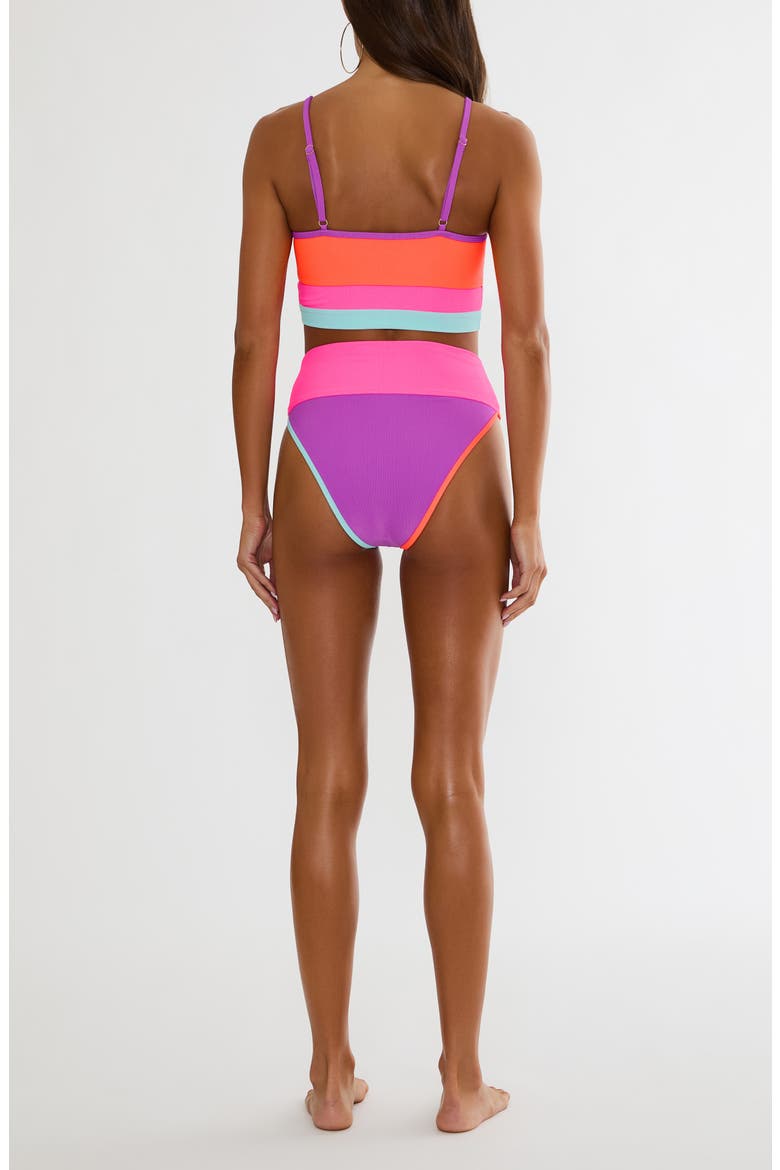 Emmy Colorblock High Waist Bikini Bottoms, Alternate, color, VIBRANT VOLLEY COLORBLOCK