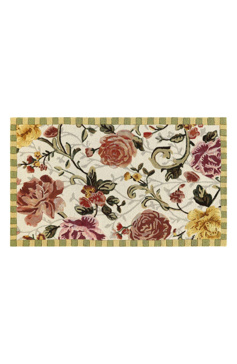 MACKENZIE CHILDS Golden Peonies Rug, Main, color, White