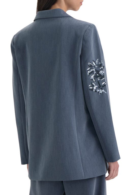 Nvlt Sequin Embellished Single Button Blazer In Blue