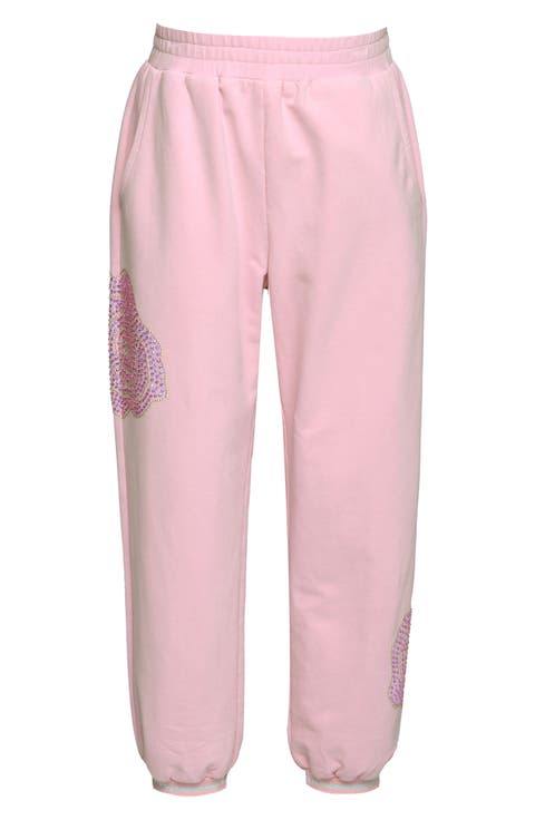 Kids' Rhinestone Rose Jogger Pants