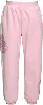 Hannah Banana Kids' Rhinestone Rose Jogger Pants