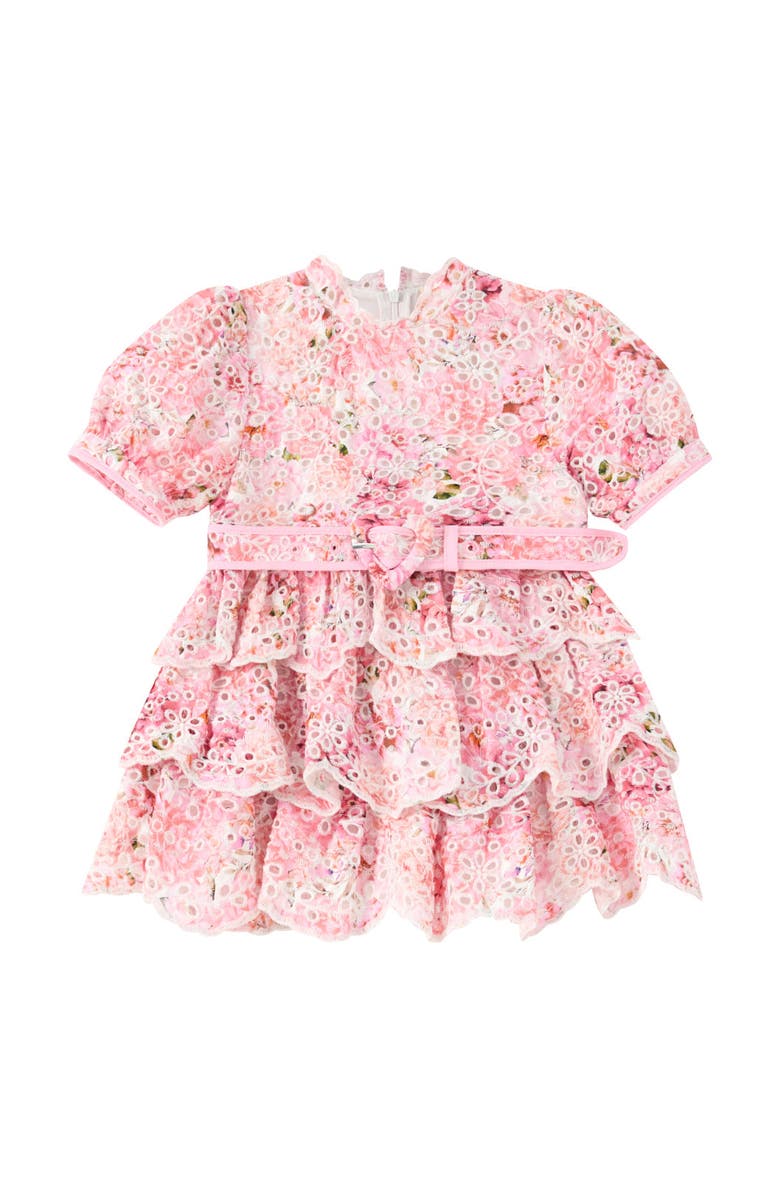 Marlo Kids Julietta Cotton Embroidered Mini Dress, Main, color, Floral