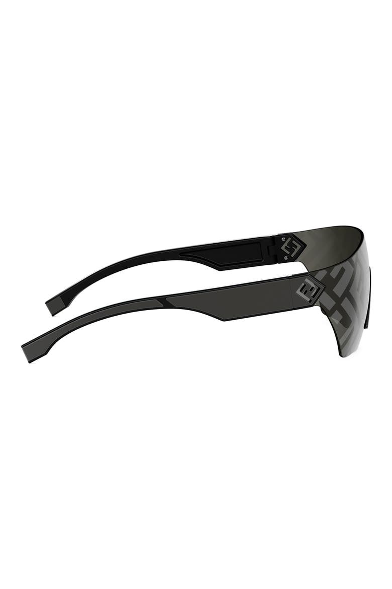 142mm Rimless Mask Sunglasses, Alternate, color, MATTE BLACK / SMOKE MIRROR