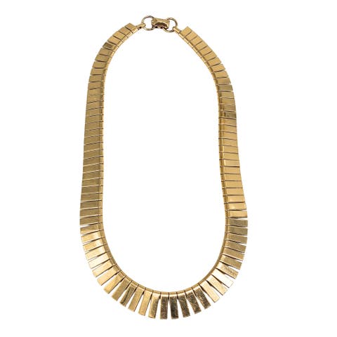 Vintage 1970s Egyptian Revival Gold-tone Collar Necklace