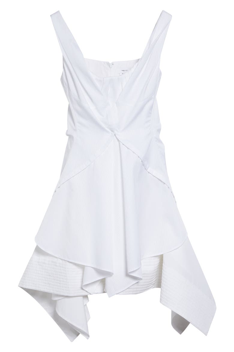 Deconstructed Cotton Poplin Minidress, Alternate, color, OPTICALWHITE