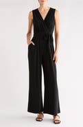 Vince Camuto Faux Wrap Wide Leg Jumpsuit