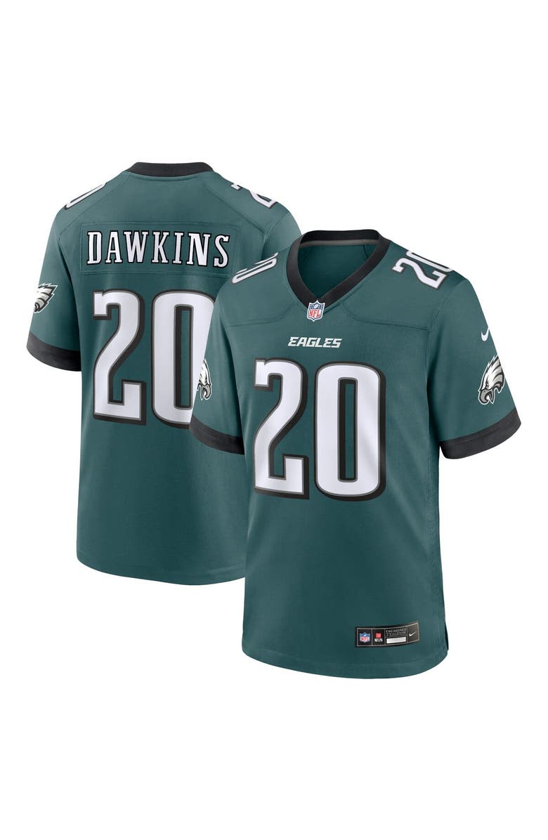 Nike Men's Nike Brian Dawkins Midnight Green Philadelphia Eagles Team Game Jersey, Main, color, 