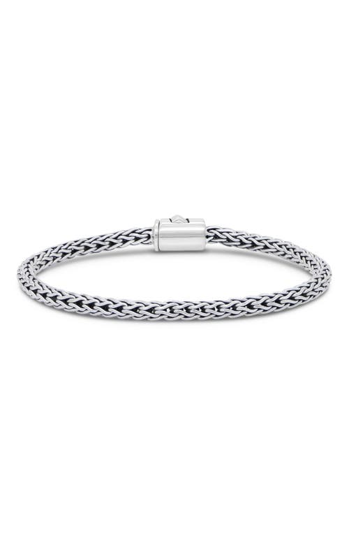 Devata Sterling Silver 4mm Dragon Bone Chain Bracelet In Silver