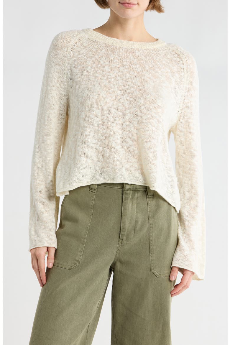Slub Knit Long Sleeve Top, Main, color, IVORY DOVE