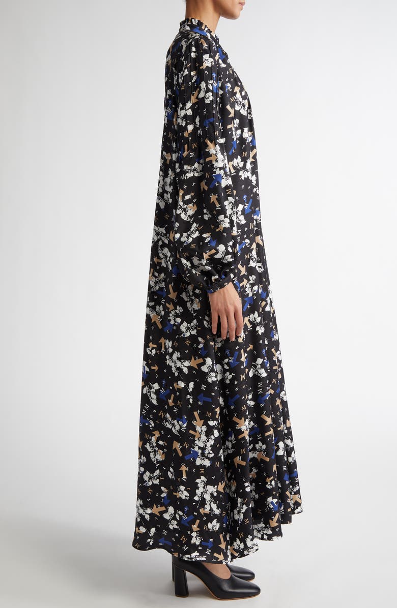 Max Mara Accenni Long Sleeve Silk Dress, Alternate, color, 