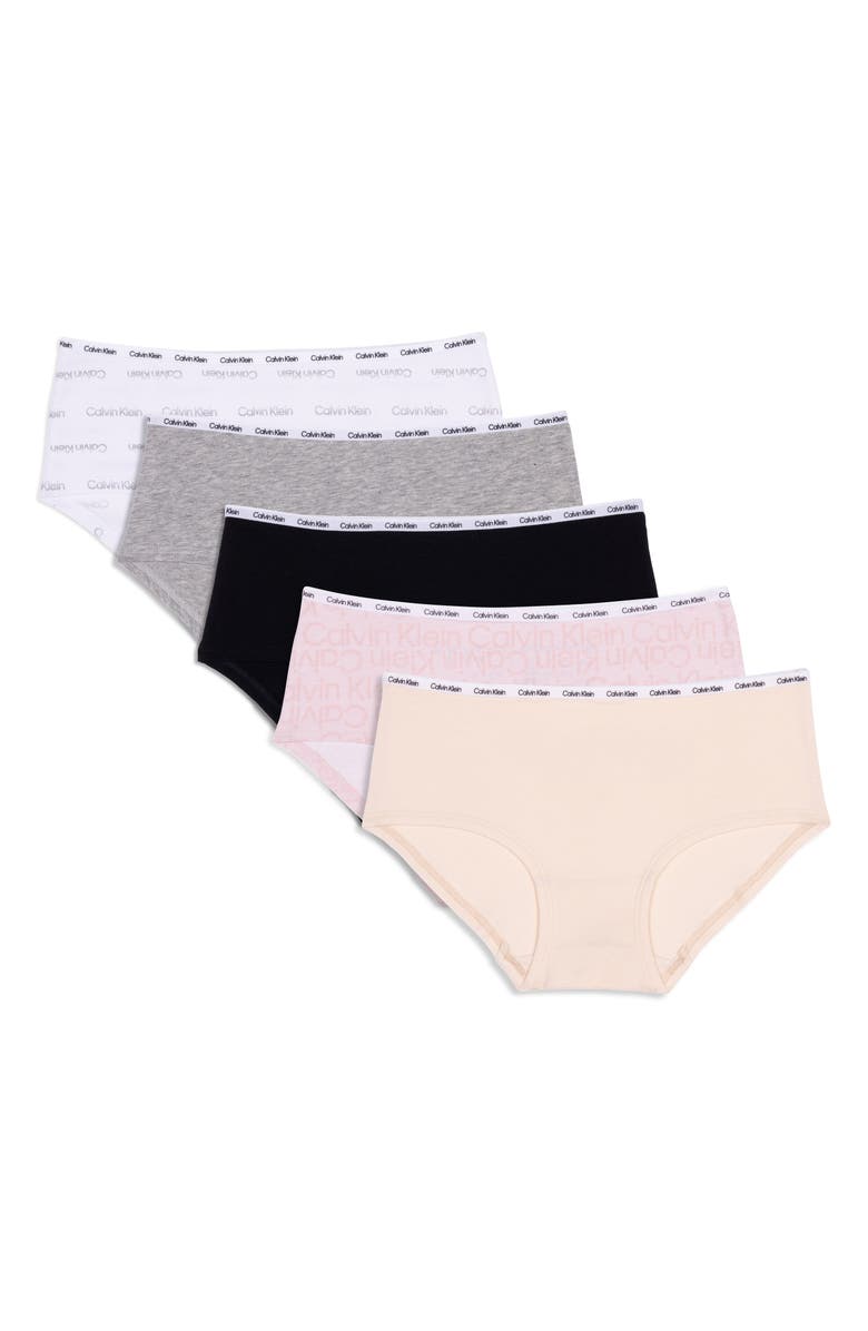 Calvin Klein Kids' Assorted 5-Pack Hipster Briefs, Main, color, Calvin Klein Logo Play