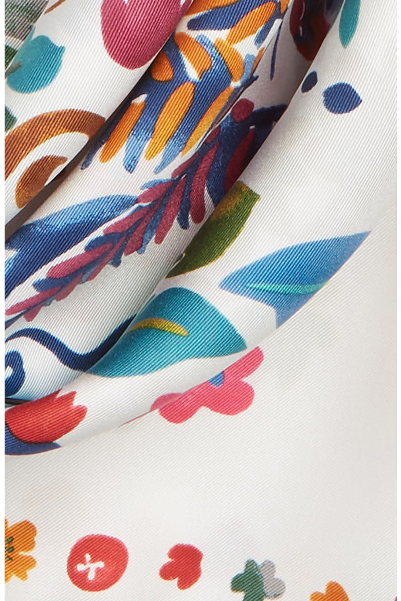 Salvatore Ferragamo Fortuna Foulard Silk Scarf, Alternate, color, IVORY
