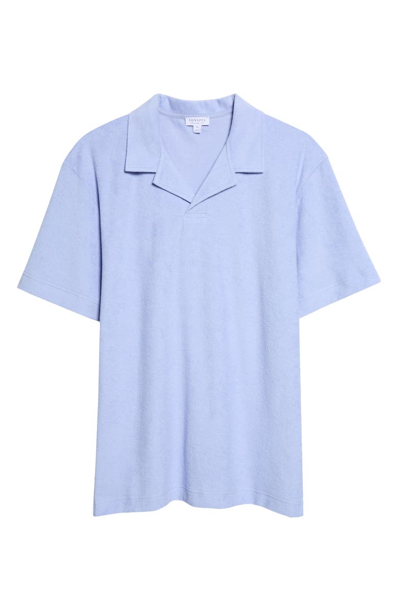 Sunspel Cotton Terry Cloth Polo, Main, color, Sky
