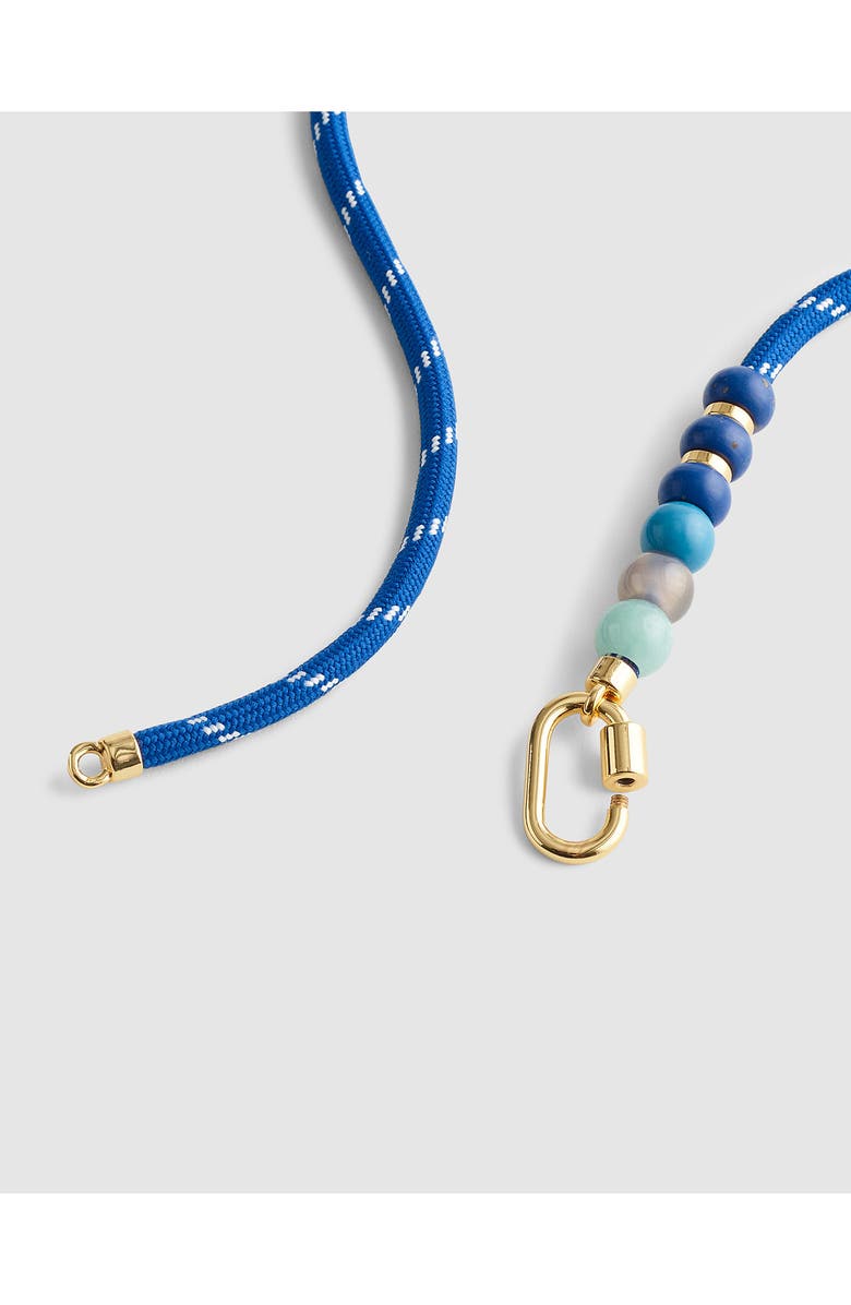 Madewell Semiprecious Beaded Carabiner Paracord Necklace, Alternate, color, Retro Blue
