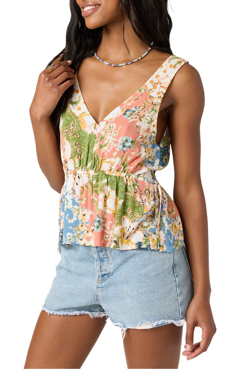 O'Neill Luiza Floral Peplum Tank, Alternate, color, 