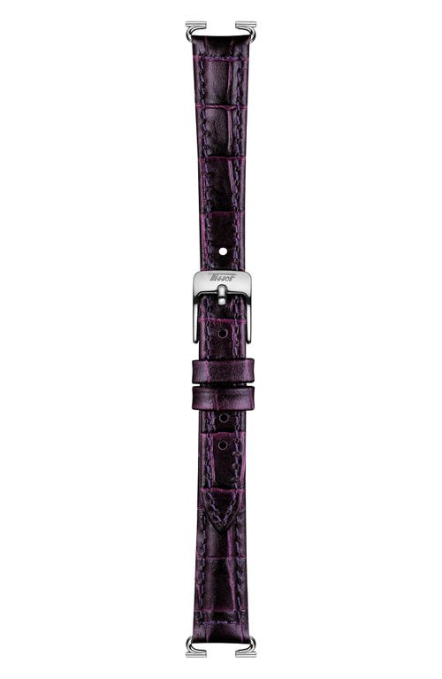 Tissot Women's Swiss Heritage Porto Purple Leather Strap Watch 22x30mm In Silver