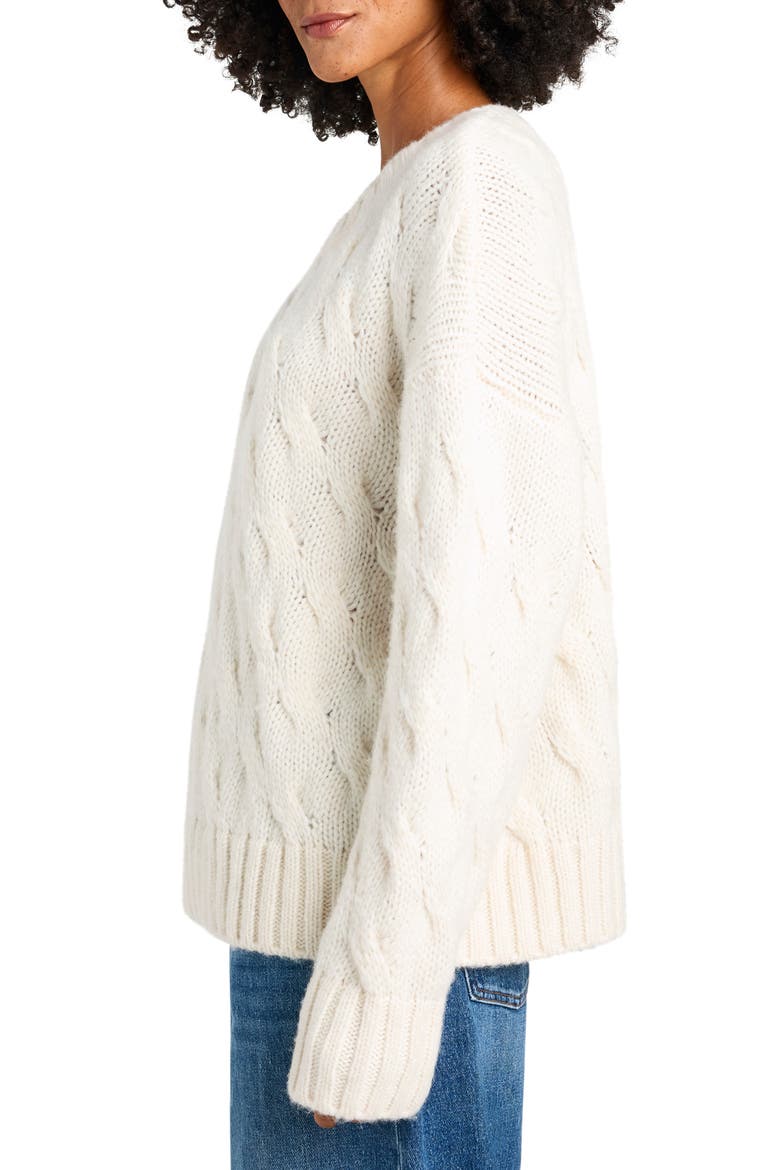 Maeve Cable Knit Sweater, Alternate, color, SNOW