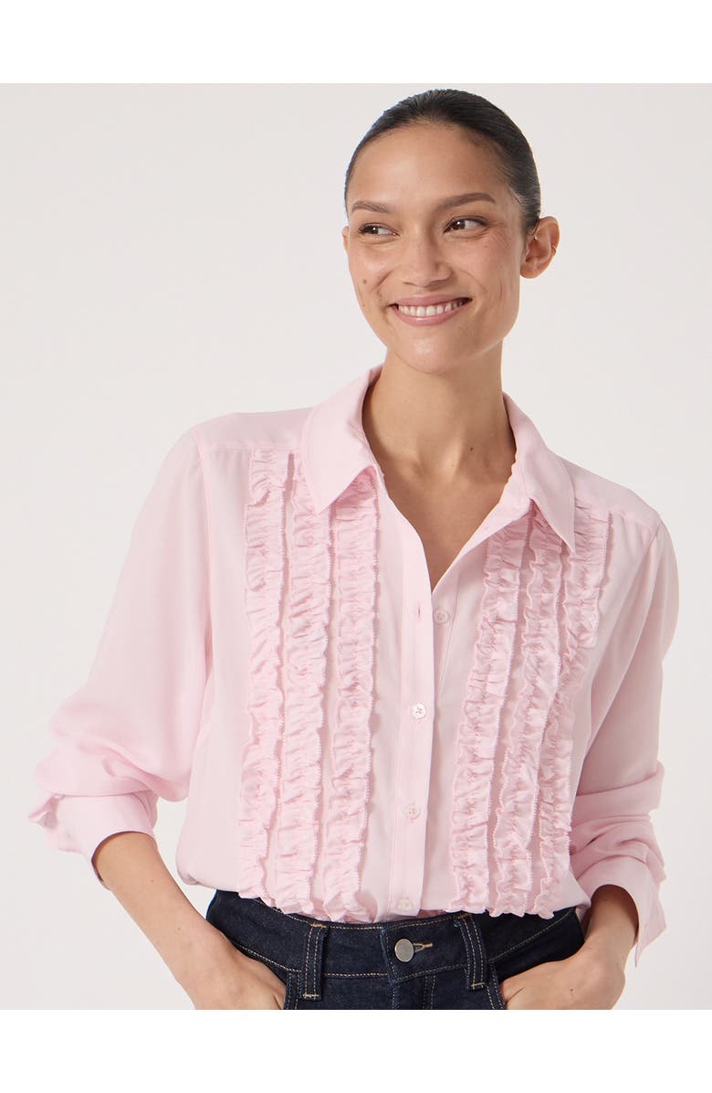 Hush Chiffon Ruffle Blouse, Main, color, Soft Pink