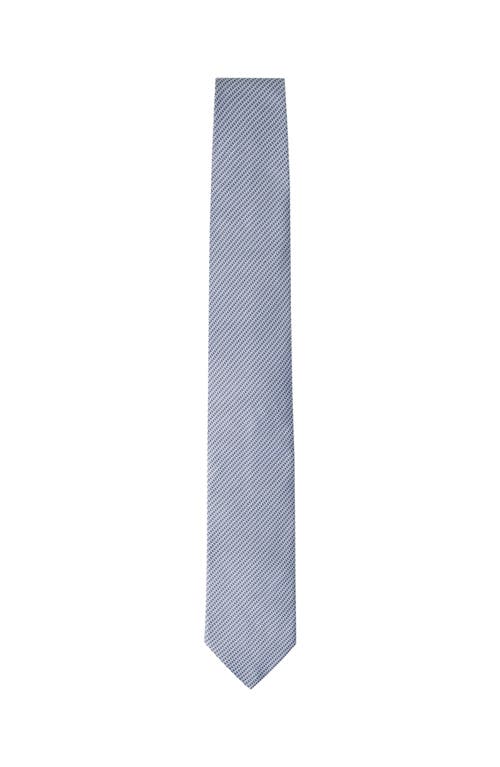 Lanvin Mini Chevron Silk Tie In Blue