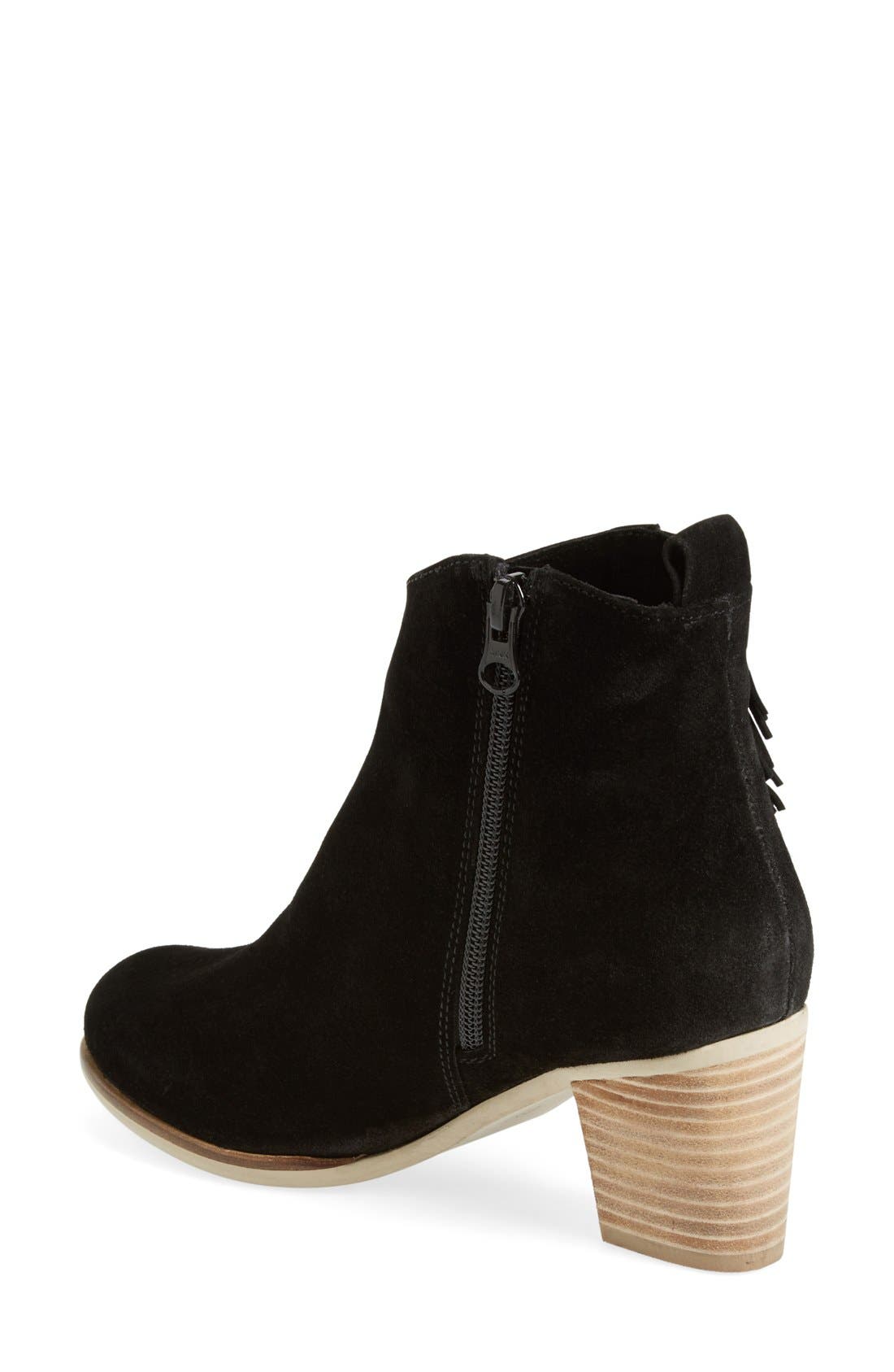 'Estrella' Fringe Boot, Alternate, color, BLACK