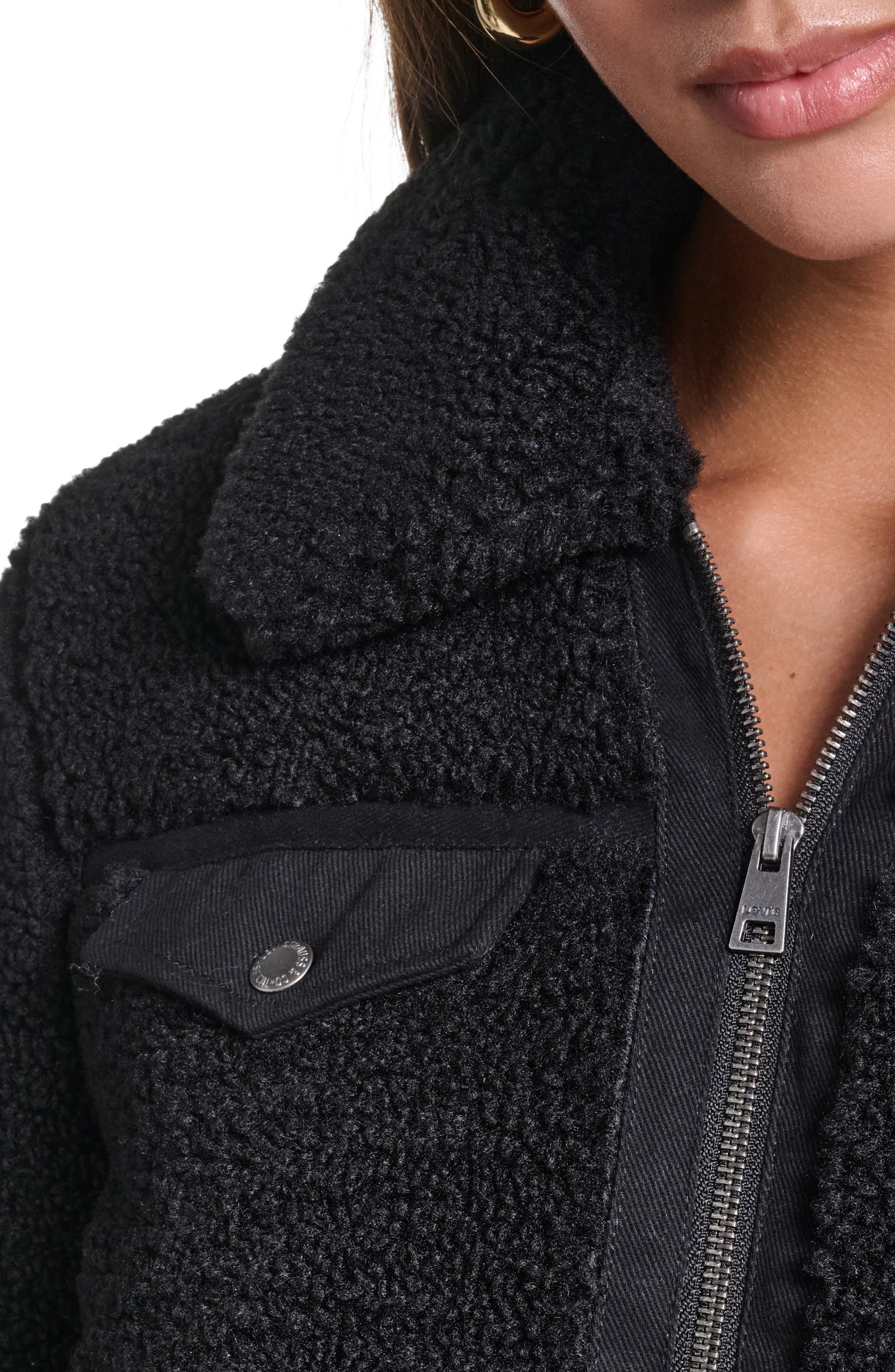 Женские куртки Levi's Fleece & Denim Bomber Jacket — фото 4