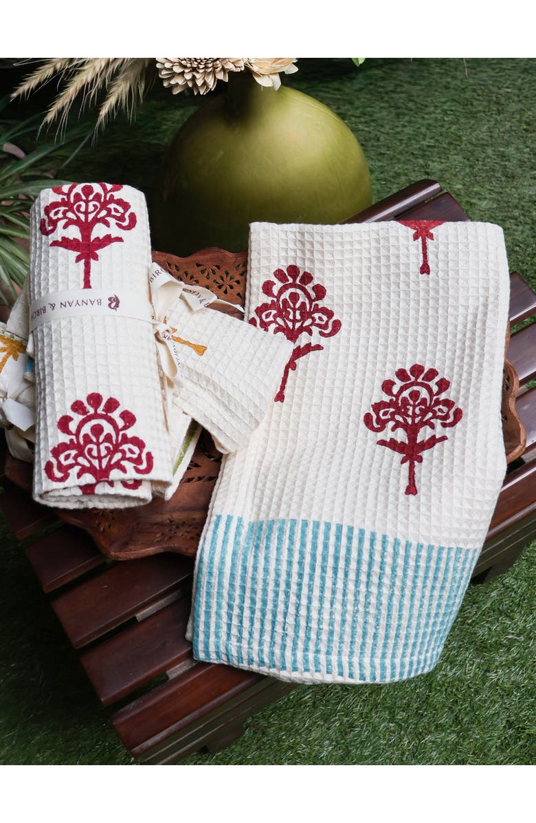 Banyan & Birch Harmony Cotton Waffle Kitchen Towels - Set of 2, Alternate, color, Multi-Color