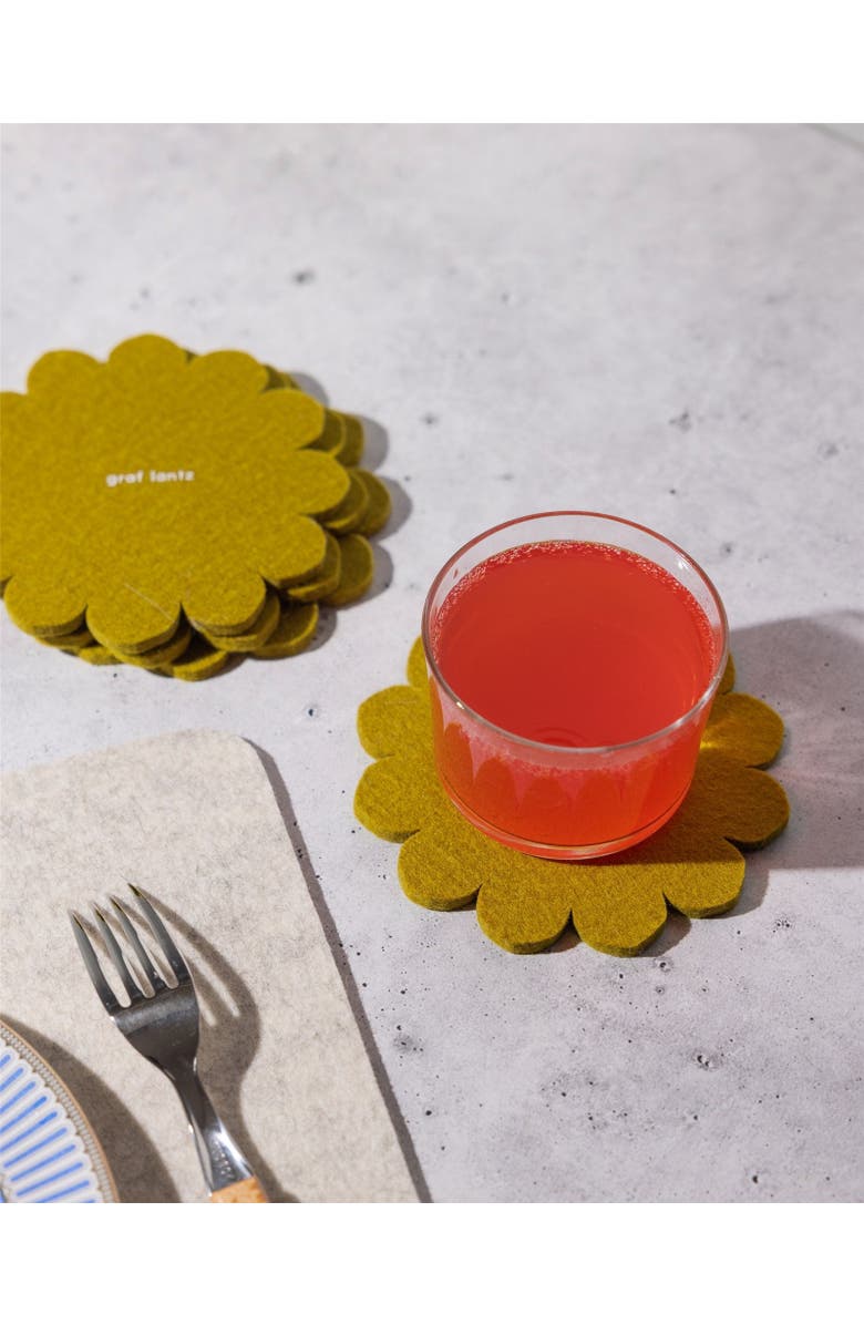 Graf Lantz Crest Merino Wool Coaster Solid 4 Pack, Alternate, color, Dandelion