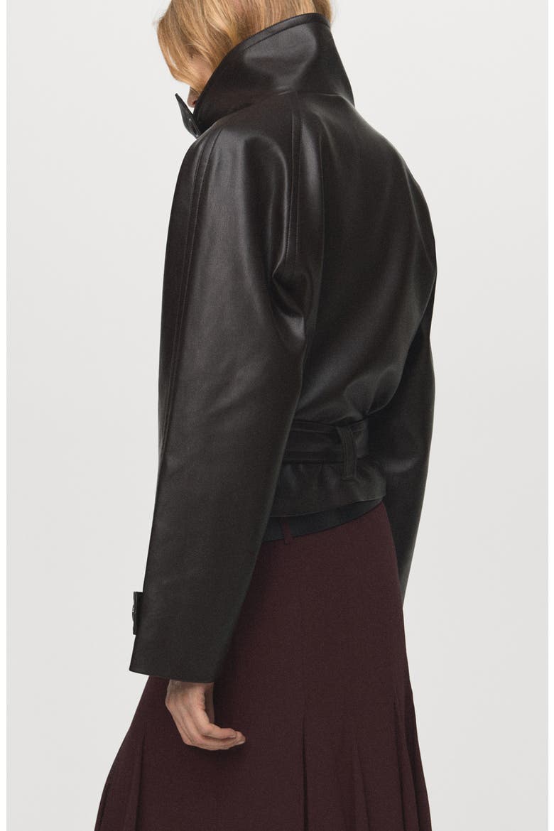 Faux Leather Maxi Jacket, Alternate, color, BROWN