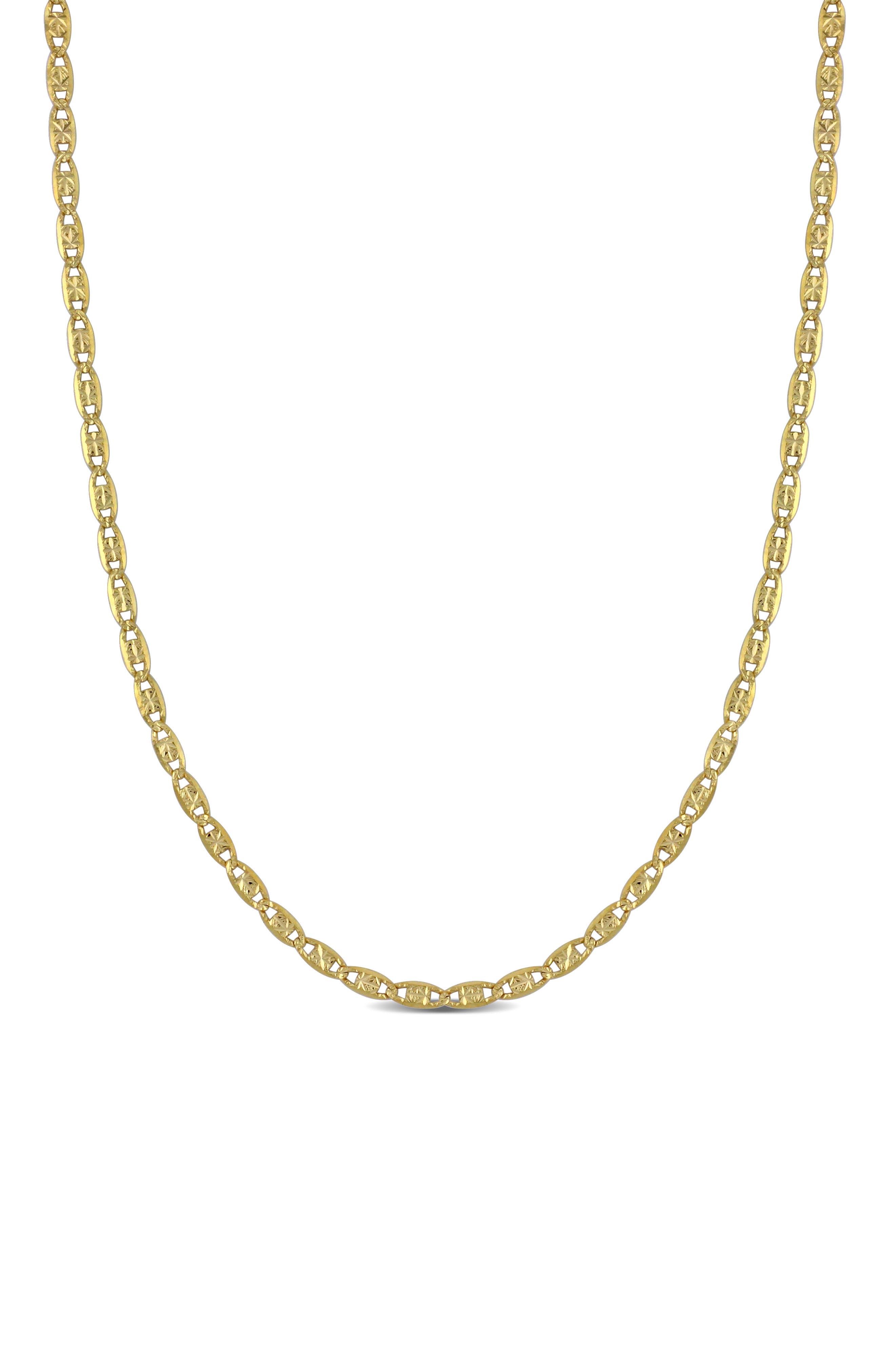 DELMAR 2mm Valentino Star Cut Chain Necklace
