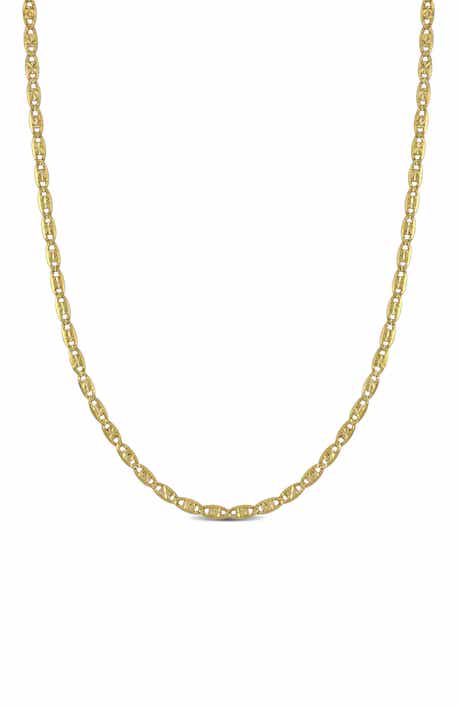 DELMAR 2mm Valentino Star Cut Chain Necklace
