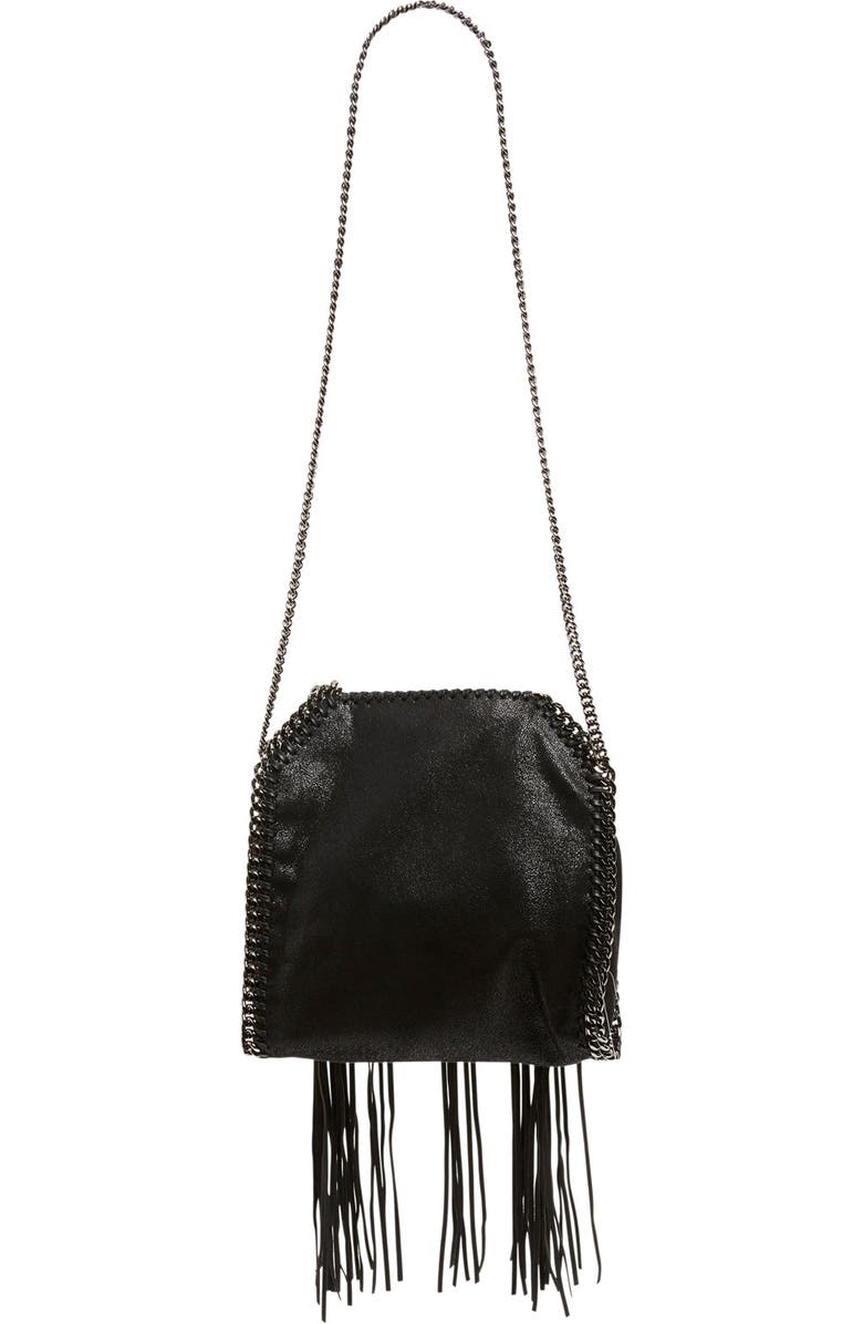 Stella McCartney 'Mini Falabella' Fringe Faux Leather Tote, Alternate, color,