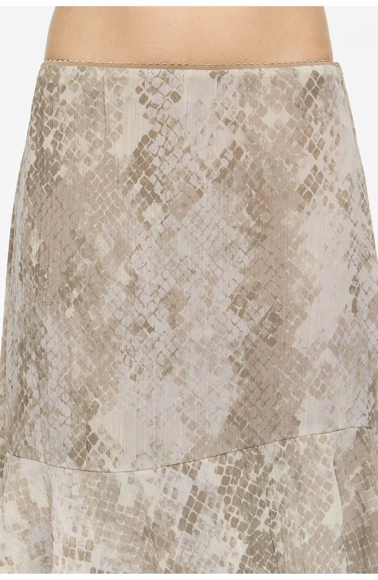 Bimba y Lola Snake Asymmetric Pleated Skirt, Alternate, color, Snake Taupe