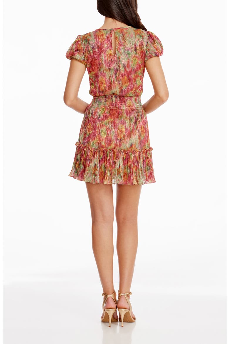 Kenley Metalllic Floral Minidress, Alternate, color, BRIGHT FUCHSIA MULTI