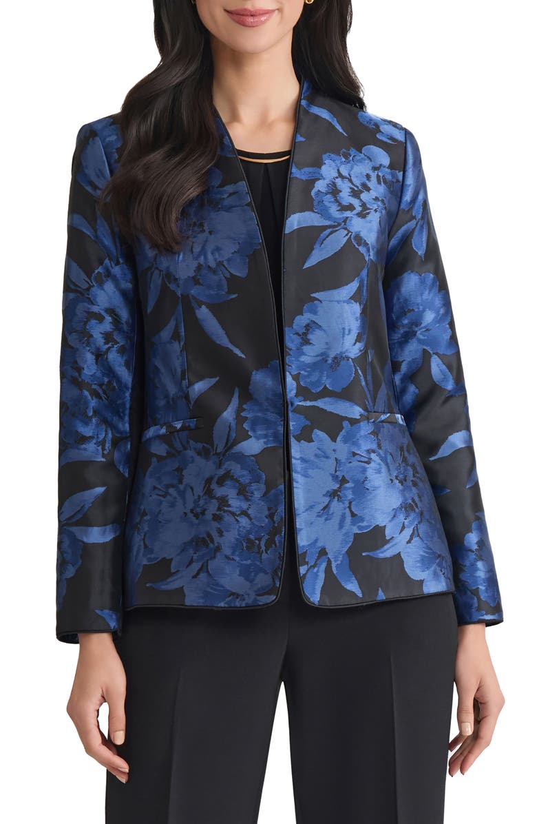 KASPER Kissing Front Jacket, Main, color, Blue Night Multi