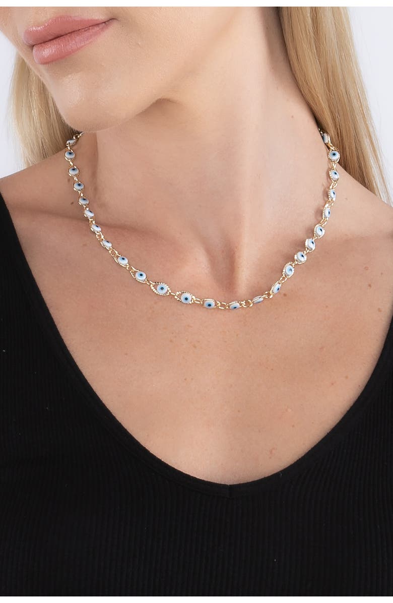 EYE CANDY LOS ANGELES Eyes For All Evil Eye Necklace, Alternate, color, Gold