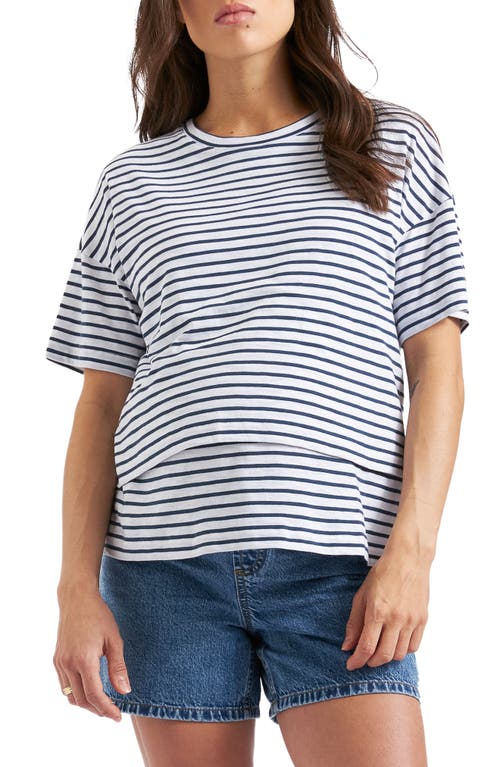 Ripe Maternity Claudette Nursing Tee In White Ink