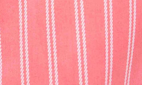 Foxcroft Paityn Stripe Cotton Button-up Shirt In Sunkissed Coral/white