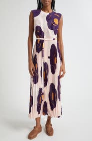 Marimekko Juhlia Tumma Pleated Belted Sleeveless Maxi Dress