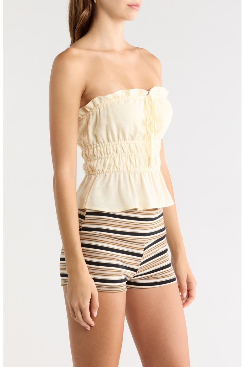Paige Smocked Crop Top, Alternate, color, VANILLA