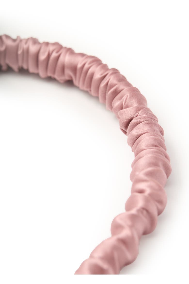 Scrunched Silk Skinny Headband, Alternate, color, Dusty Rose