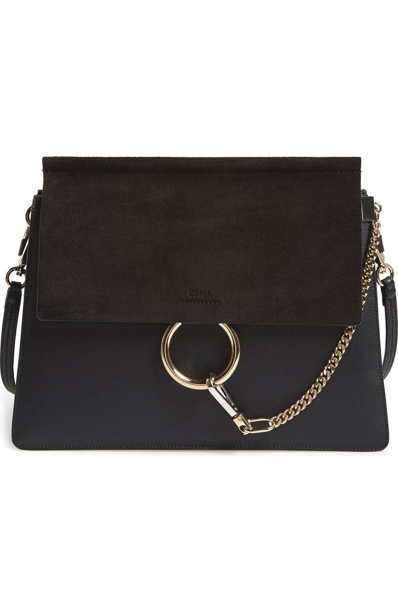 Chloé 'Faye' Leather & Suede Shoulder Bag, Main, color,