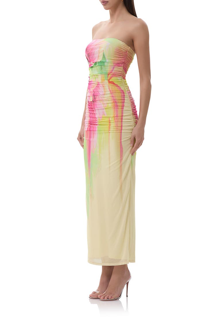 Marlo Strapless Mesh Maxi Dress, Alternate, color, BUTTER PEONY
