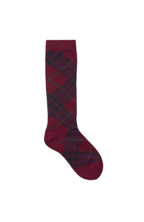 Check Cotton Blend Socks